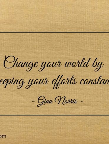Change your world by keeping your efforts constant ginonorrisquotes