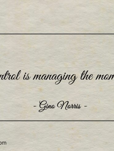 Control is managing the moment ginonorrisquotes