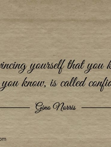Convincing yourself that you know what you know ginonorrisquotes