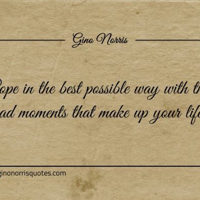 Cope in the best possible way with the bad moments ginonorrisquotes