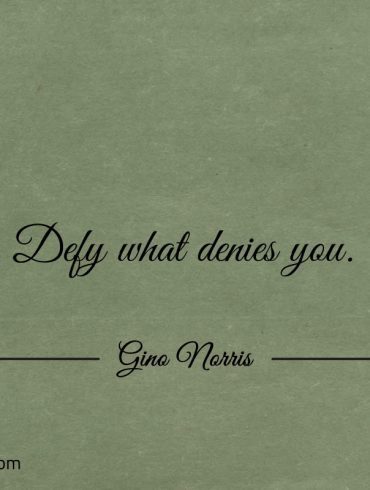 Defy what denies you ginonorrisquotes
