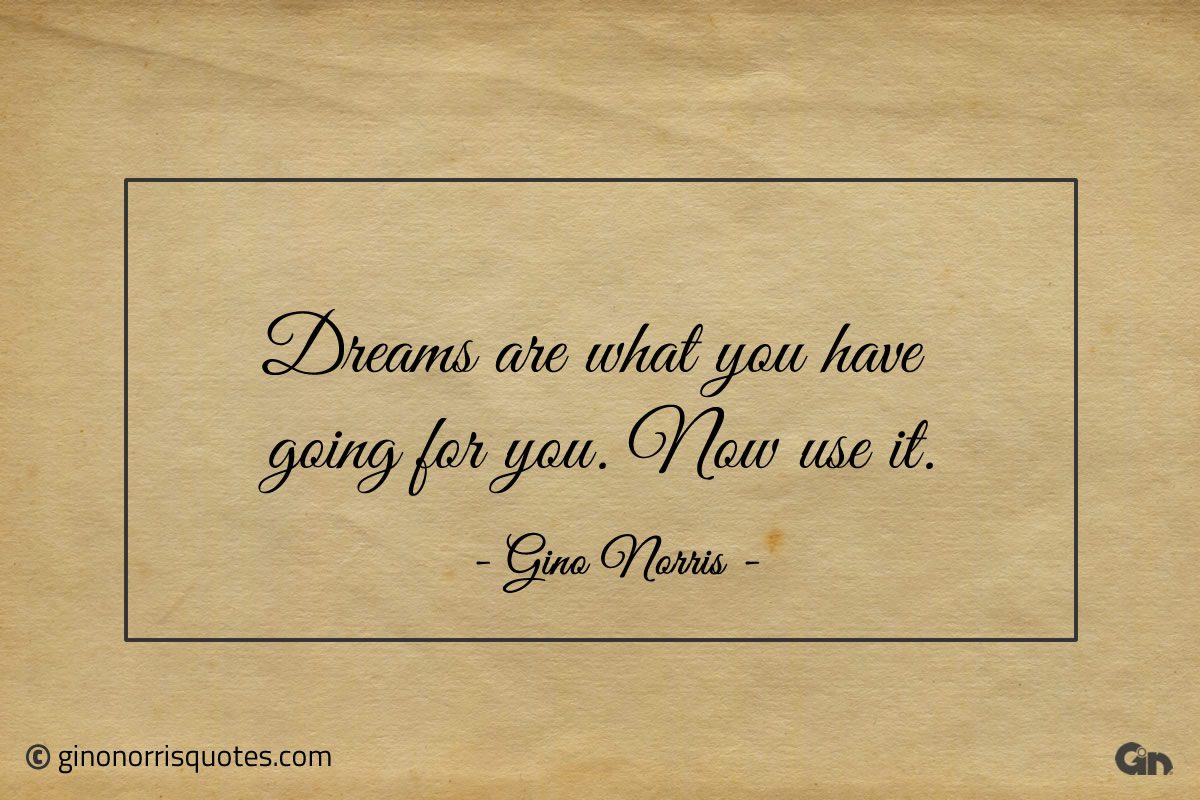 Dreams are what you have going for you ginonorrisquotes