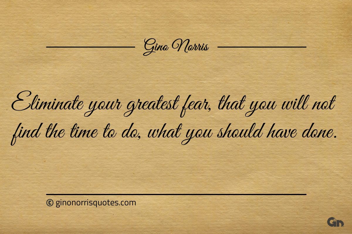 Eliminate your greatest fear ginonorrisquotes