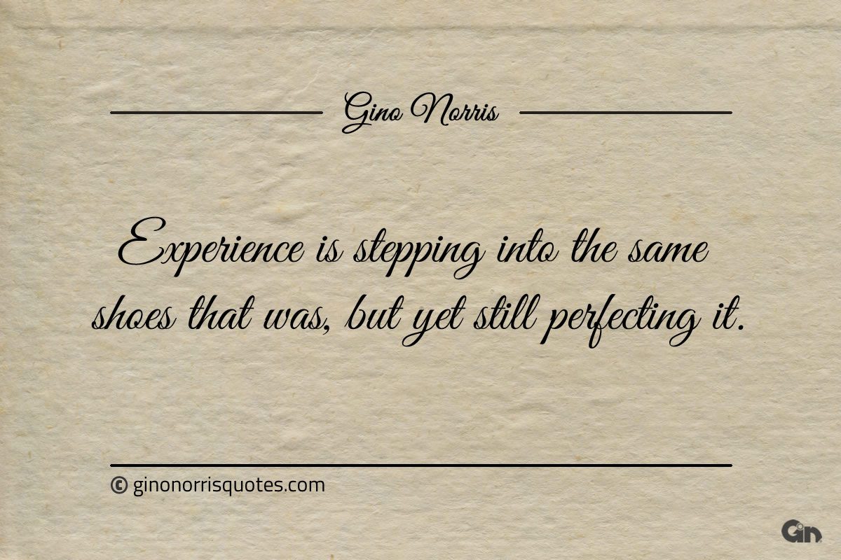 Experience is stepping into the same shoes that was ginonorrisquotes