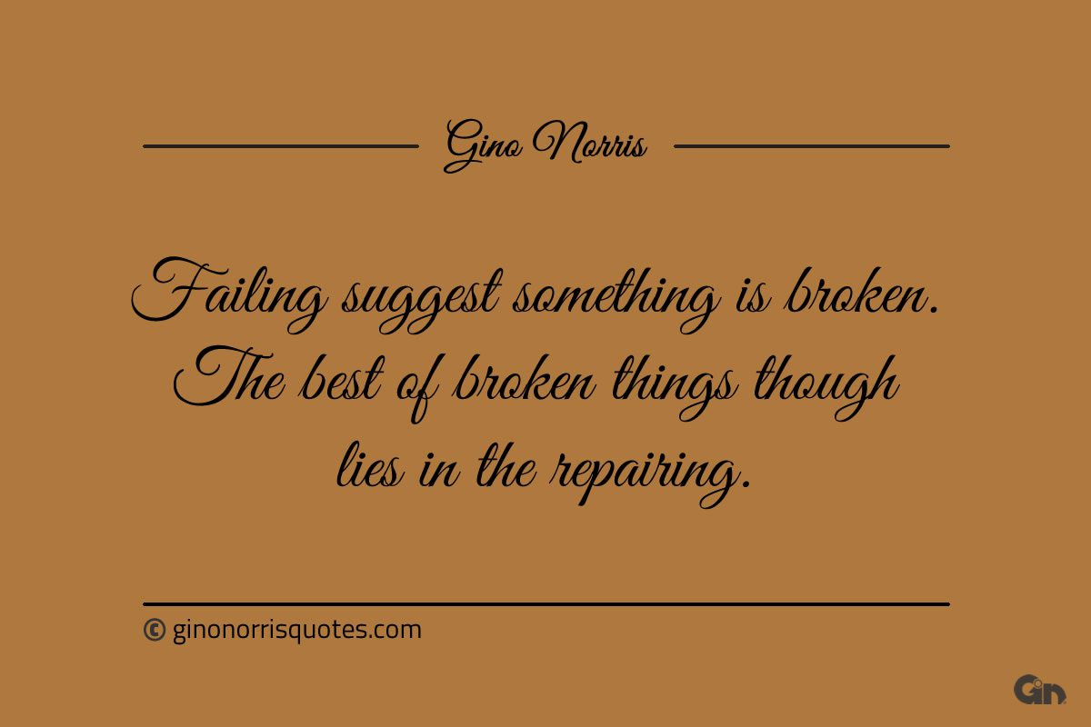 Failing suggest something is broken ginonorrisquotes