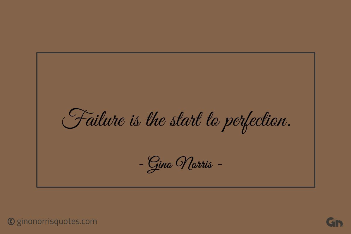 Failure is the start to perfection ginonorrisquotes