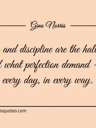 Faith and discipline are the hallmarks of what perfection demand ginonorrisquotes