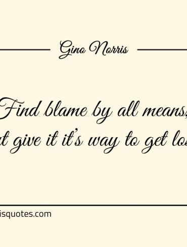 Find blame by all means but give it its way to get lost ginonorrisquotes