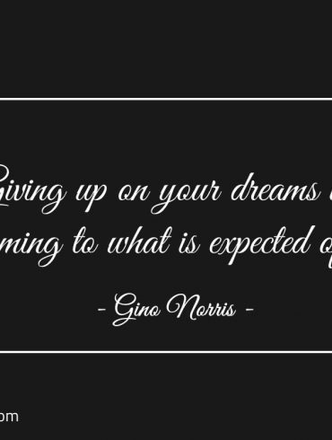 Giving up on your dreams is conforming ginonorrisquotes