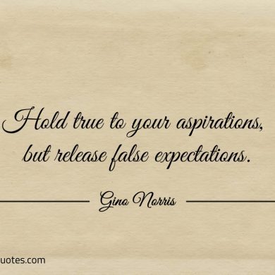 Hold true to your aspirations ginonorrisquotes