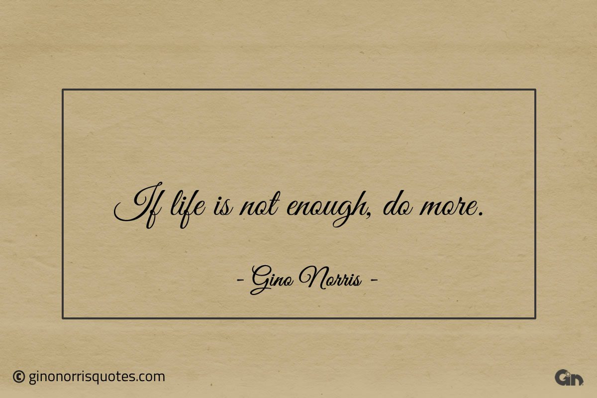 If life is not enough do more ginonorrisquotes