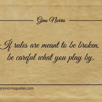 If rules are meant to be broken ginonorrisquotes