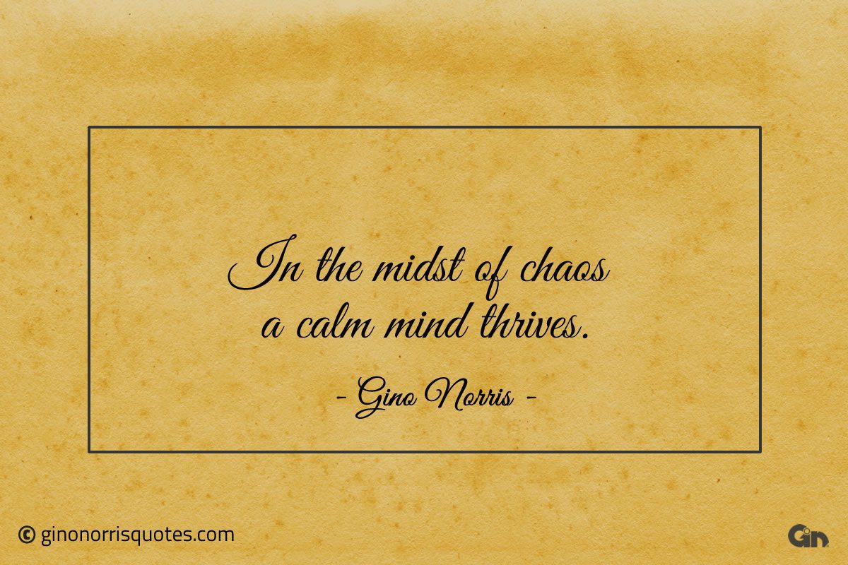 In the midst of chaos a calm mind thrives ginonorrisquotes
