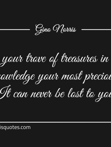 In your trove of treasures in life ginonorrisquotes