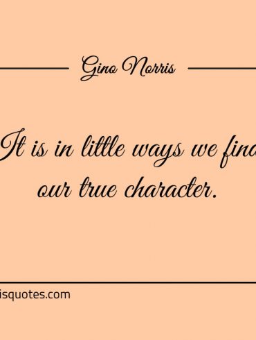 It is in little ways we find our true character ginonorrisquotes