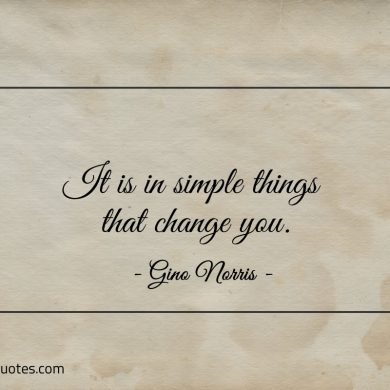 It is in simple things that change you ginonorrisquotes