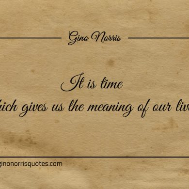 It is time which gives us the meaning of our lives ginonorrisquotes