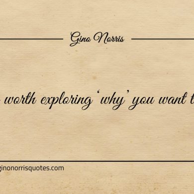 It is worth exploring why you want to win ginonorrisquotes