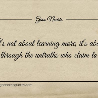 Its not about learning more ginonorrisquotes