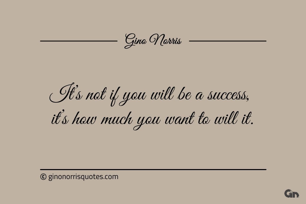 Its not if you will be a success ginonorrisquotes