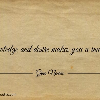 Knowledge and desire makes you a innovator ginonorrisquotes