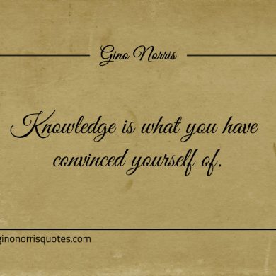 Knowledge is what you have convinced yourself of ginonorrisquotes