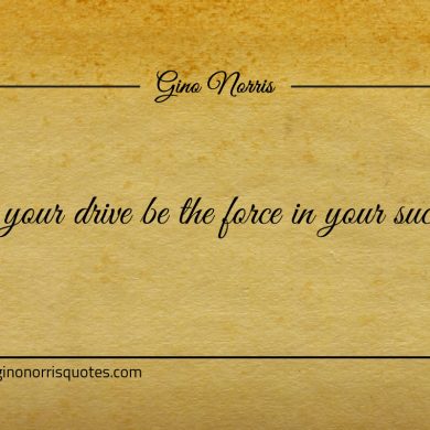 Let your drive be the force in your success ginonorrisquotes