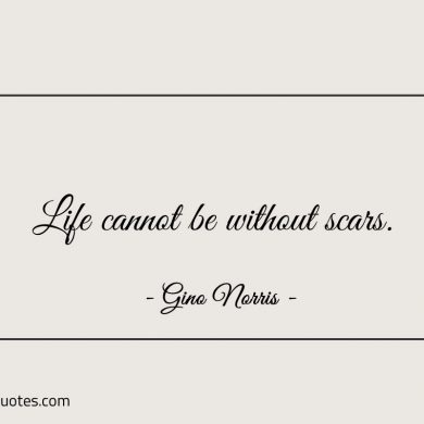 Life cannot be without scars ginonorrisquotes
