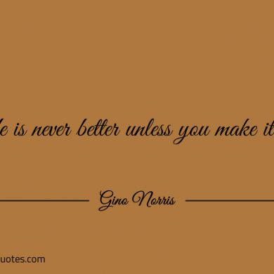 Life is never better unless you make it so ginonorrisquotes