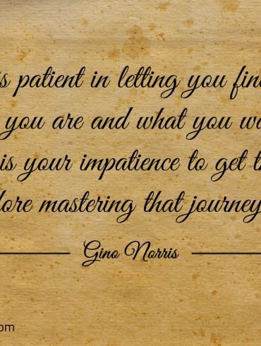 Life is patient in letting you find out who you are ginonorrisquotes
