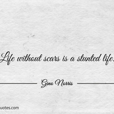 Life without scars is a stunted life ginonorrisquotes