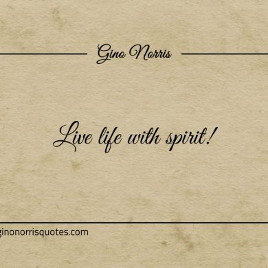 Live life with spirit ginonorrisquotes
