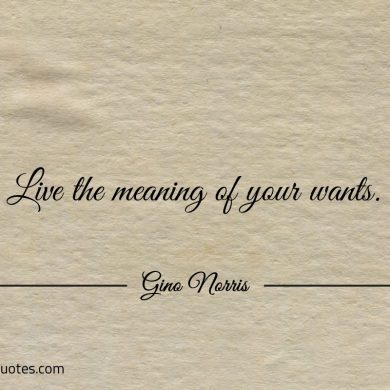 Live the meaning of your wants ginonorrisquotes