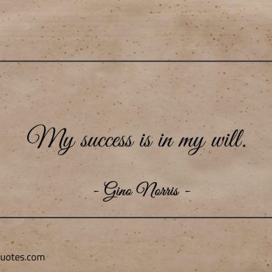 My success is in my will ginonorrisquotes