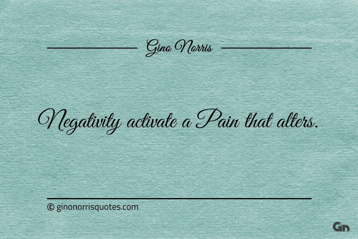Negativity activate a Pain that alters ginonorrisquotes