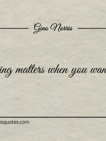 Nothing matters when you want it to ginonorrisquotes