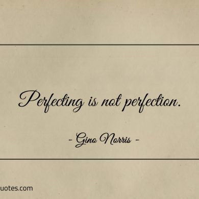 Perfecting is not perfection ginonorrisquotes