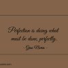 Perfection is doing what must be done perfectly ginonorrisquotes