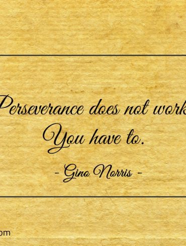 Perseverance does not work You have to ginonorrisquotes