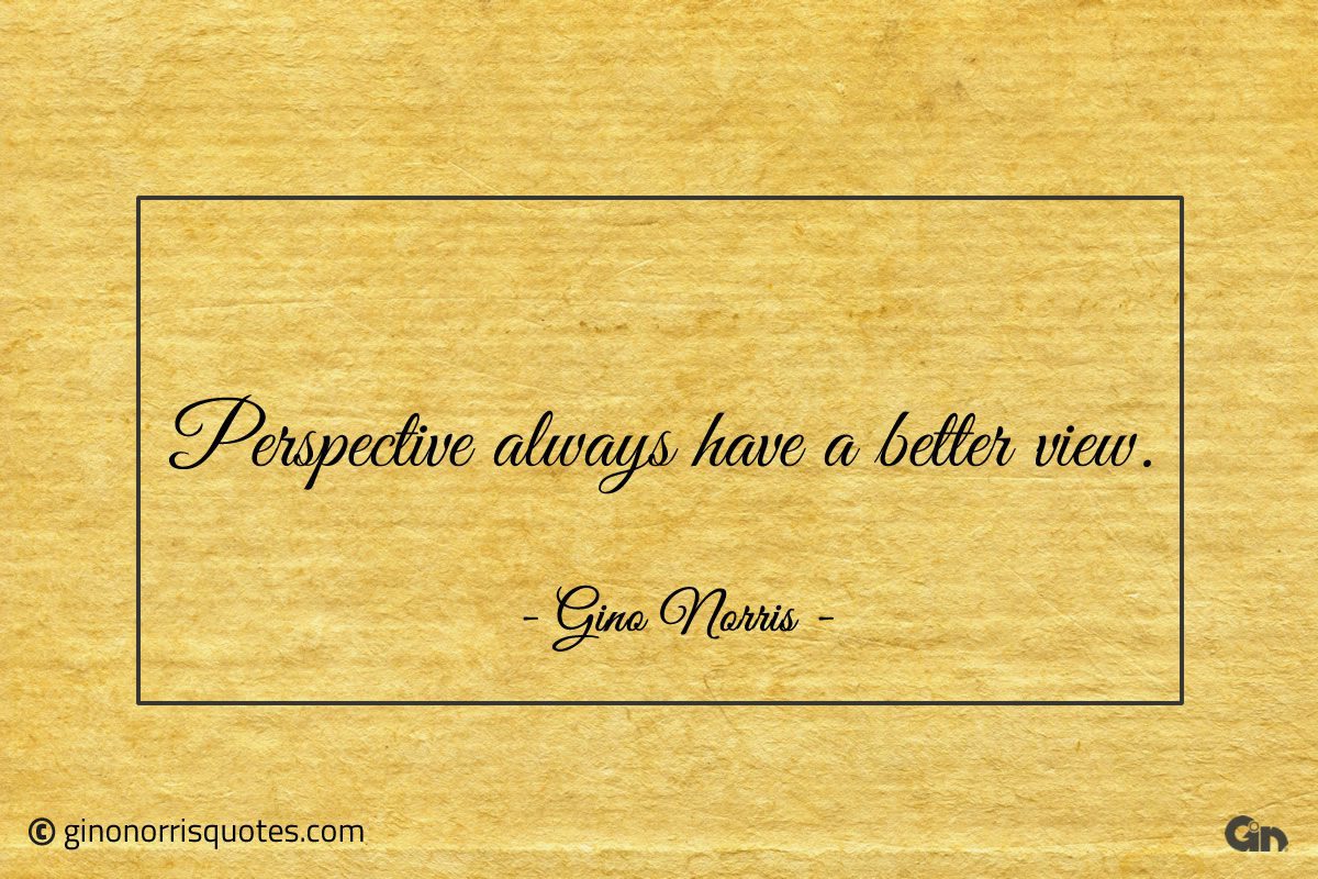 Perspective always have a better view ginonorrisquotes