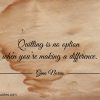 Quitting is no option when youre making a difference ginonorrisquotes