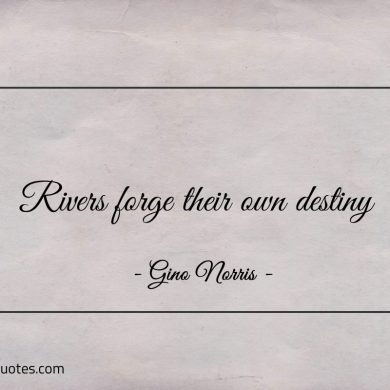 Rivers forge their own destiny ginonorrisquotes