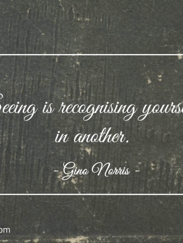 Seeing is recognising yourself in another ginonorrisquotes