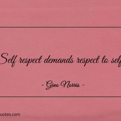 Self respect demands respect to self ginonorrisquotes