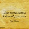 Shape your life according to the mould of your vision ginonorrisquotes