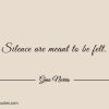 Silence are meant to be felt ginonorrisquotes