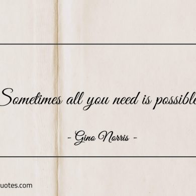 Sometimes all you need is possible ginonorrisquotes