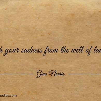 Sooth your sadness from the well of laughter ginonorrisquotes
