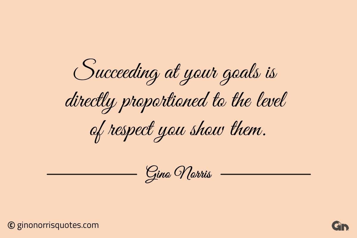 Succeeding at your goals is directly proportioned ginonorrisquotes