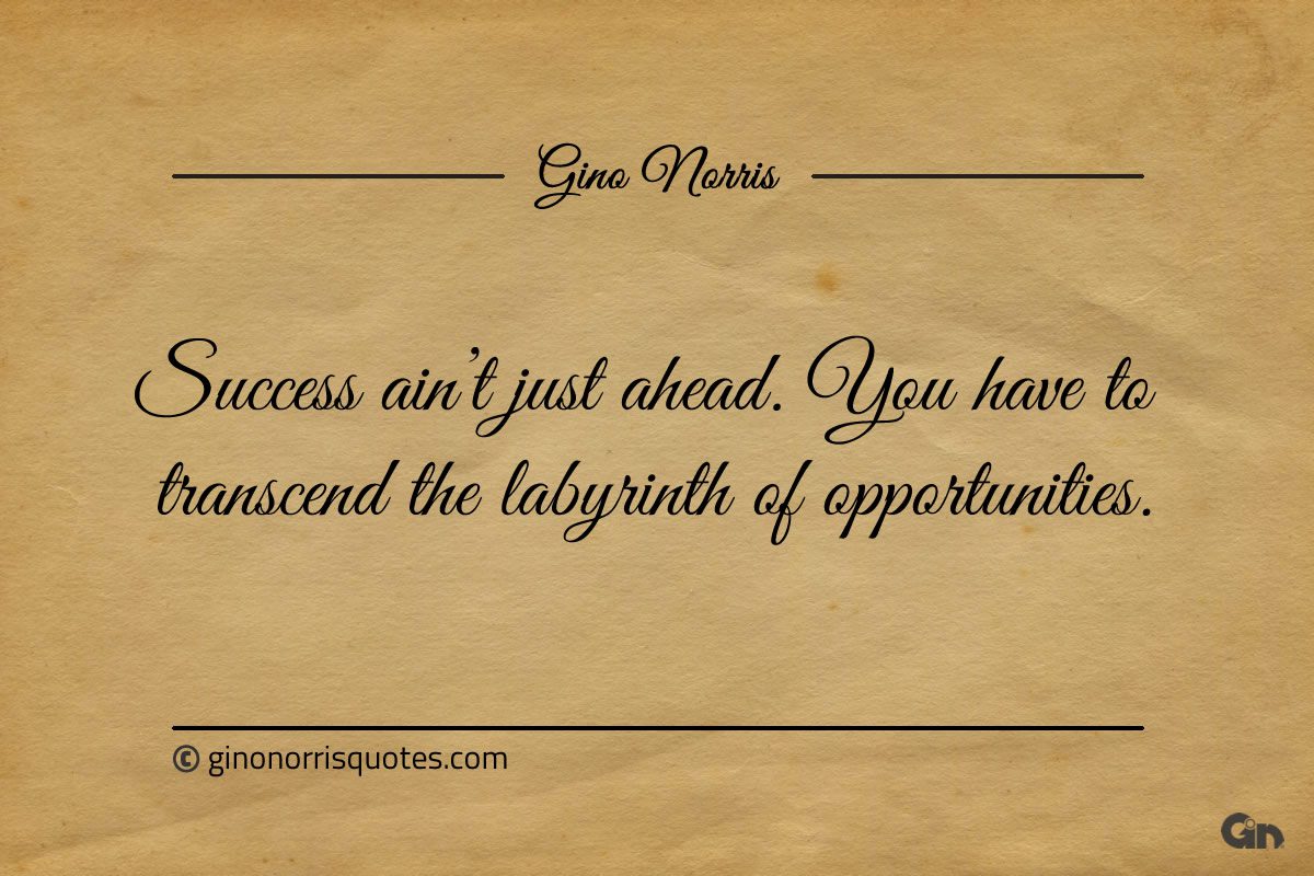 Success aint just ahead ginonorrisquotes
